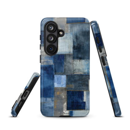 'Indigo Patchwork' Samsung Galaxy S26 tough phone case - protective glossy case NZ Australia