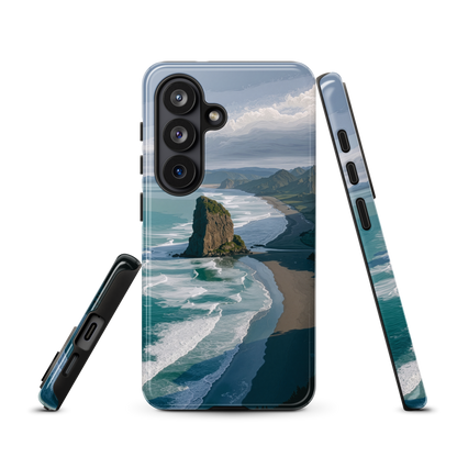 'Piha Beach' Samsung Galaxy S26 tough phone case - protective glossy case NZ Australia