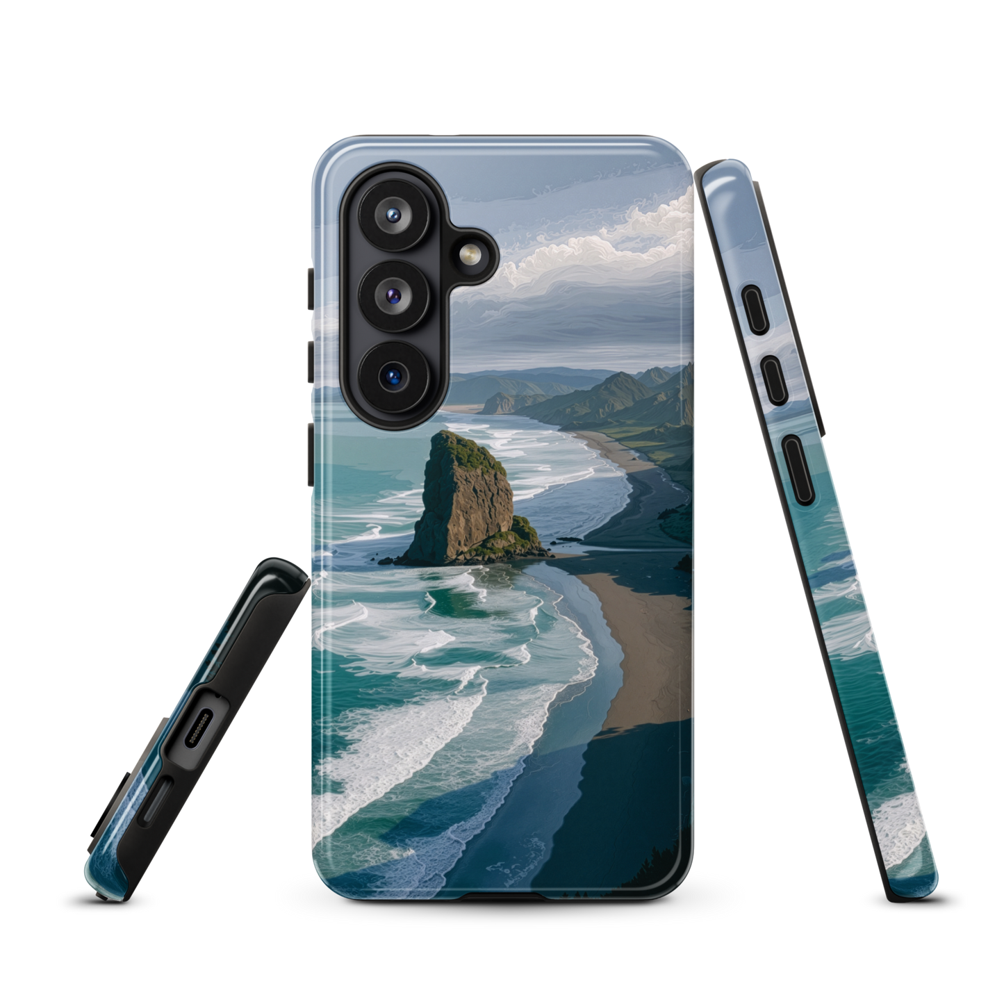 'Piha Beach' Samsung Galaxy S26 tough phone case - protective glossy case NZ Australia