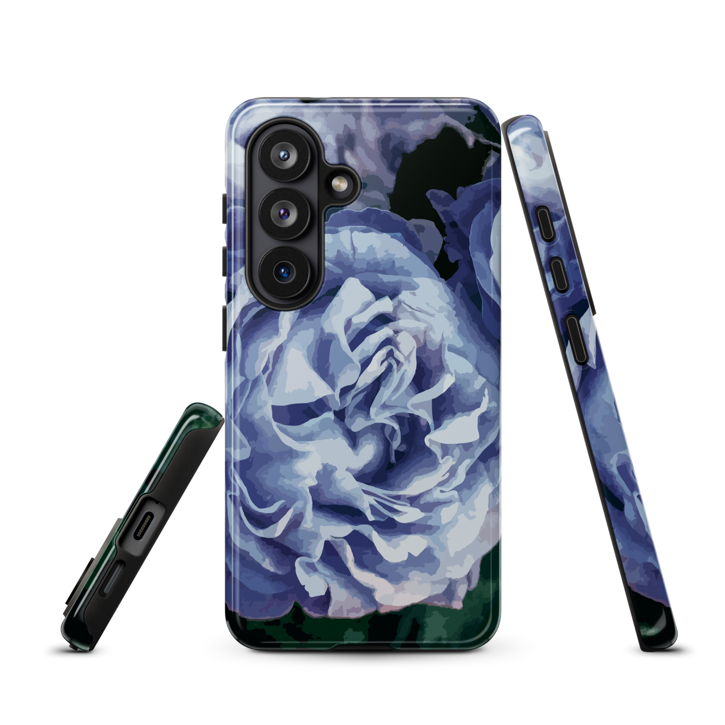 'Blue Rose' Samsung Galaxy S26 tough phone case - protective glossy case NZ Australia