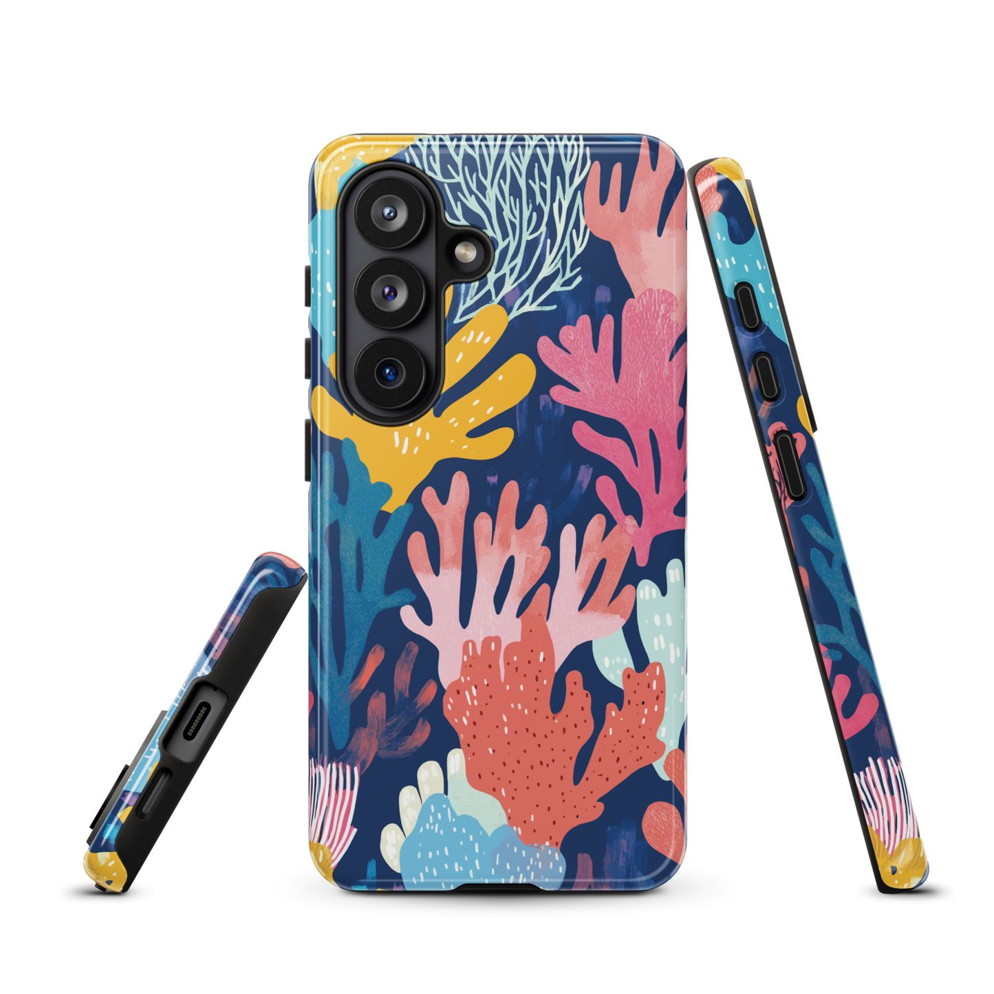 'Coral Reef' Samsung Galaxy S26 tough phone case - protective glossy case NZ Australia