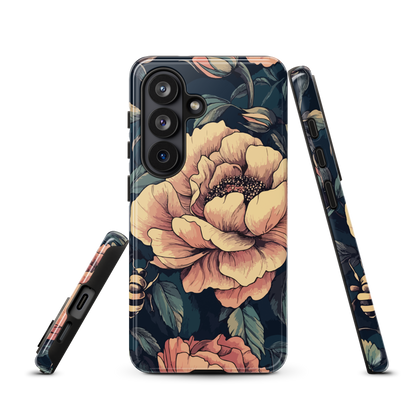 'Vintage Pink Roses' Samsung Galaxy S26 tough phone case - protective glossy case NZ Australia