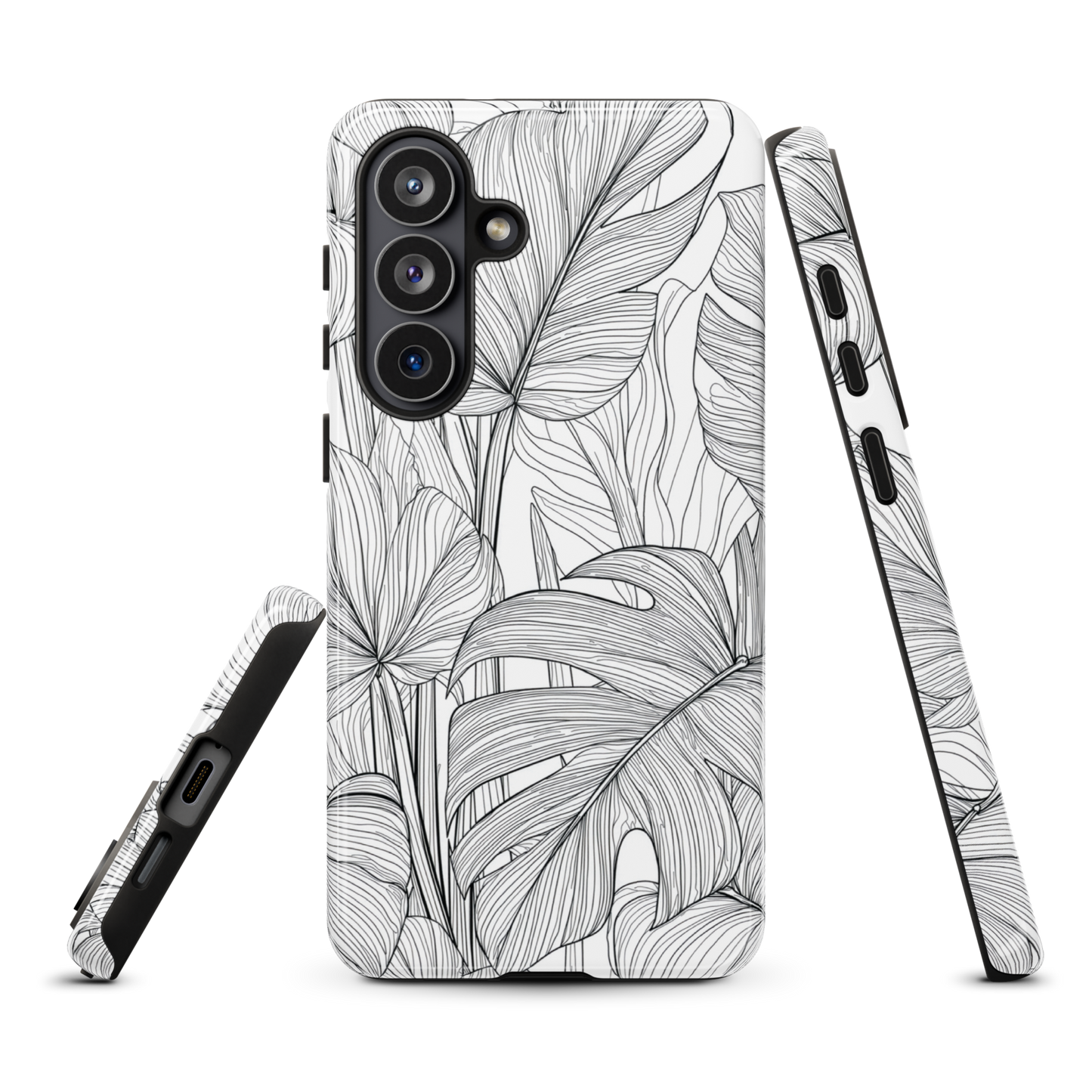 'Tropical Lines' Samsung Galaxy S26 Plus tough phone case - protective glossy case NZ Australia