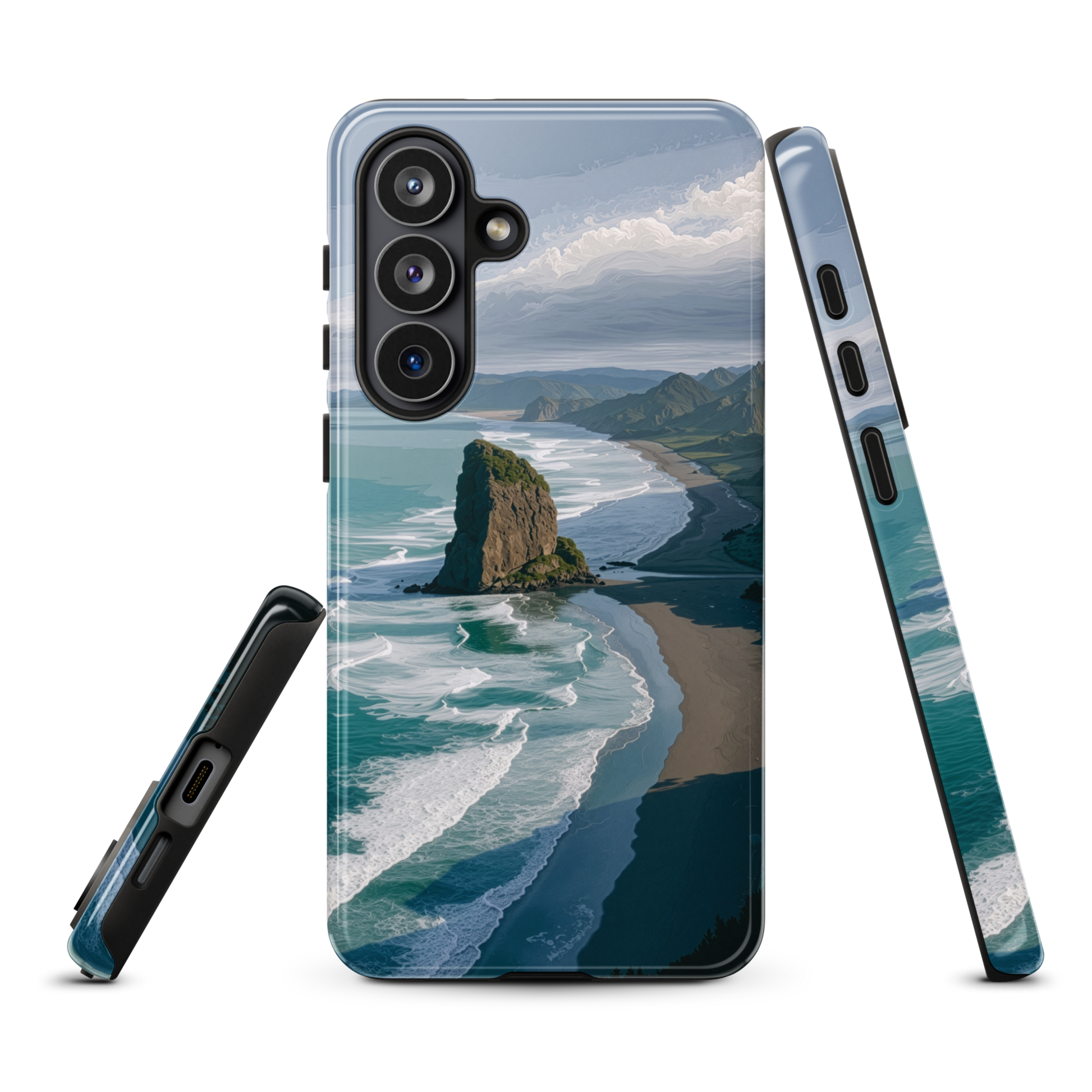 'Piha Beach' Samsung Galaxy S26 Plus tough phone case - protective glossy case NZ Australia