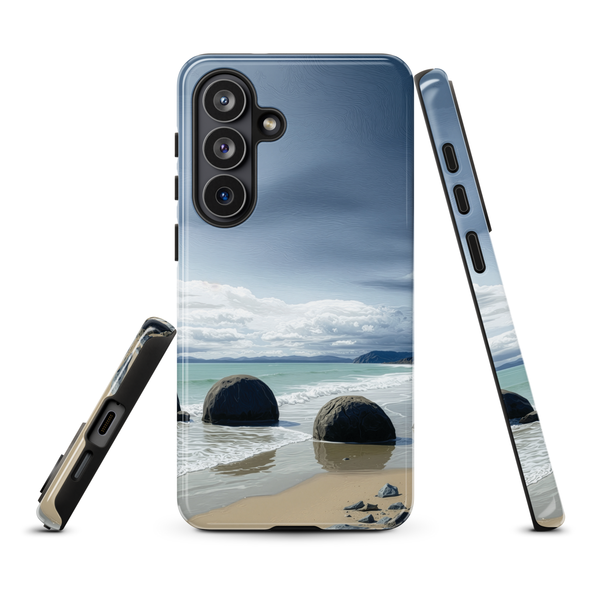 'Moeraki Boulders' Samsung Galaxy S26 Plus tough phone case - protective glossy case NZ Australia