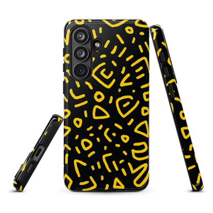 'Retro Scribbles' Samsung Galaxy S26 Plus tough phone case - protective glossy case NZ Australia