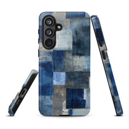 'Indigo Patchwork' Samsung Galaxy S26 Plus tough phone case - protective glossy case NZ Australia