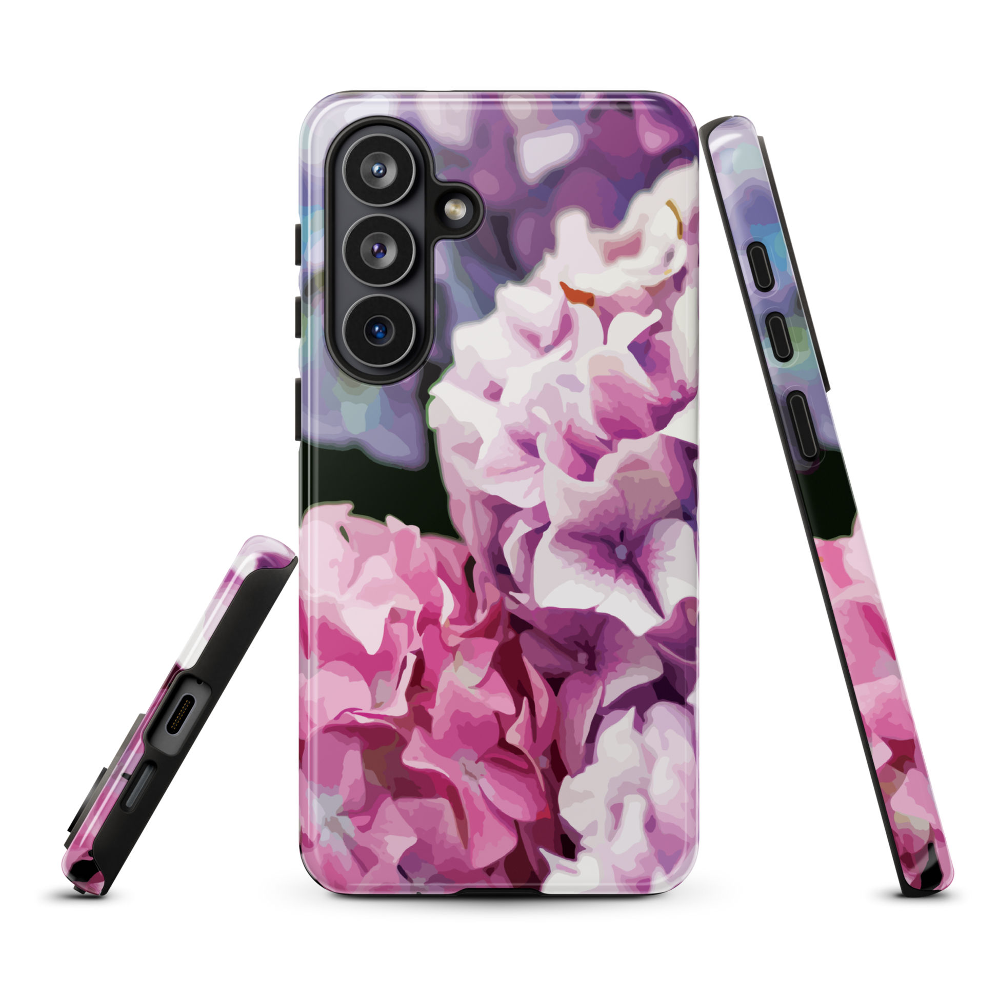 'Hydrangea' Samsung Galaxy S26 Plus tough phone case - protective glossy case NZ Australia