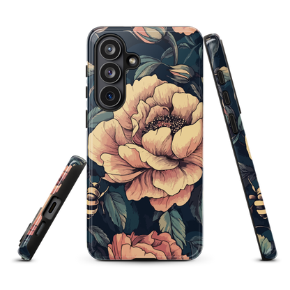 'Vintage Pink Roses' Samsung Galaxy S26 Plus tough phone case - protective glossy case NZ Australia