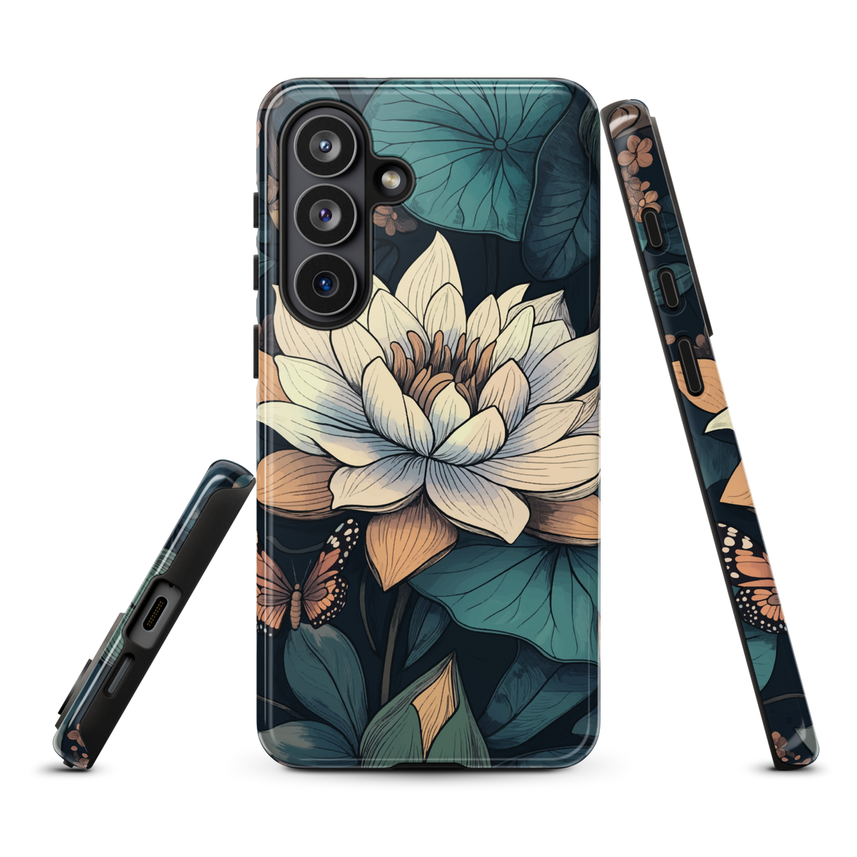 'Water Lily' Samsung Galaxy S26 Plus tough phone case - protective glossy case NZ Australia
