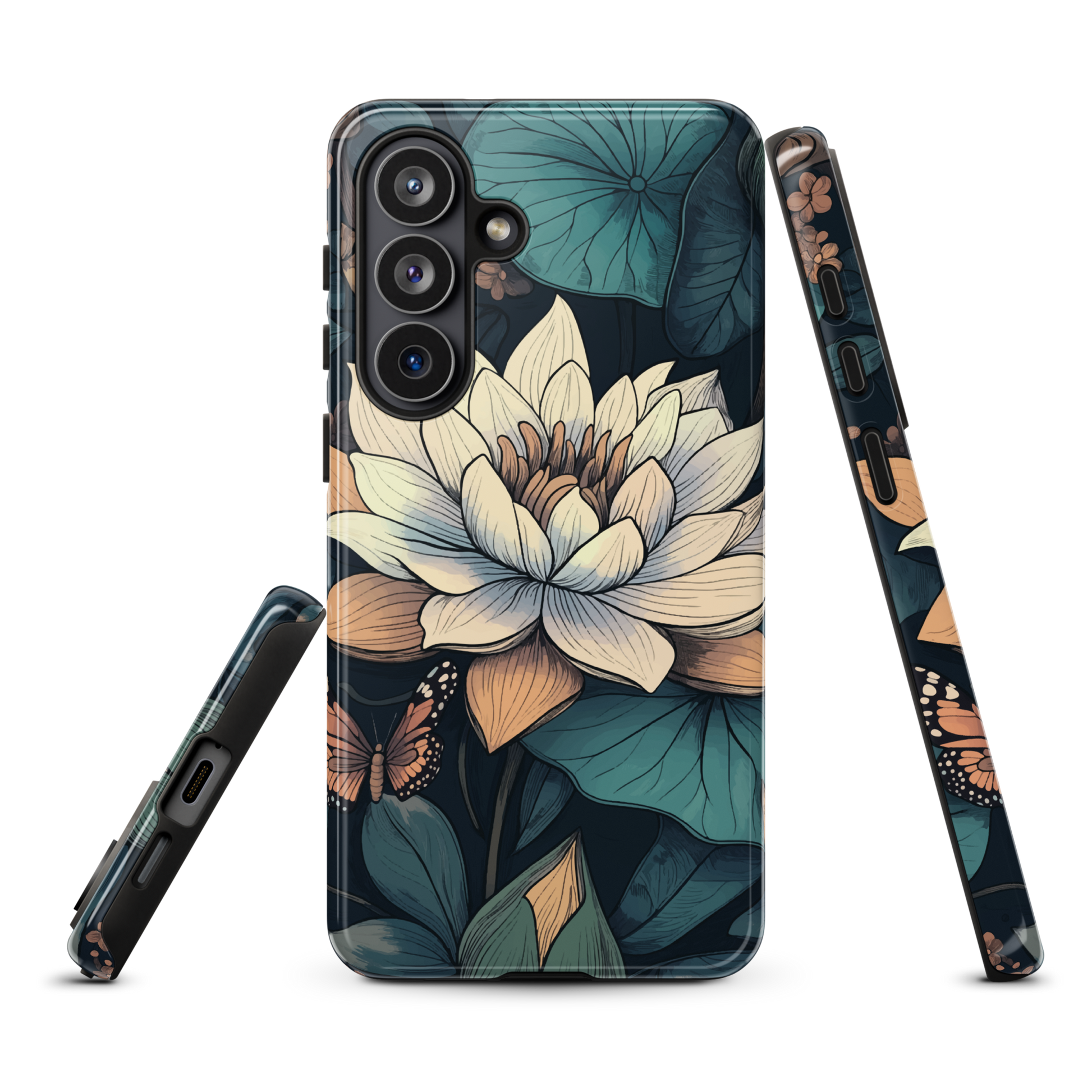 'Water Lily' Samsung Galaxy S26 Plus tough phone case - protective glossy case NZ Australia