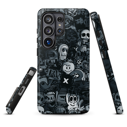 'Midnight Stickers' Samsung Galaxy S26 Ultra tough phone case - protective glossy case NZ Australia