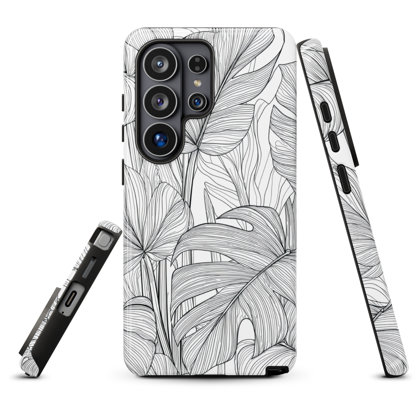 'Tropical Lines' Samsung Galaxy S26 Ultra tough phone case - protective glossy case NZ Australia