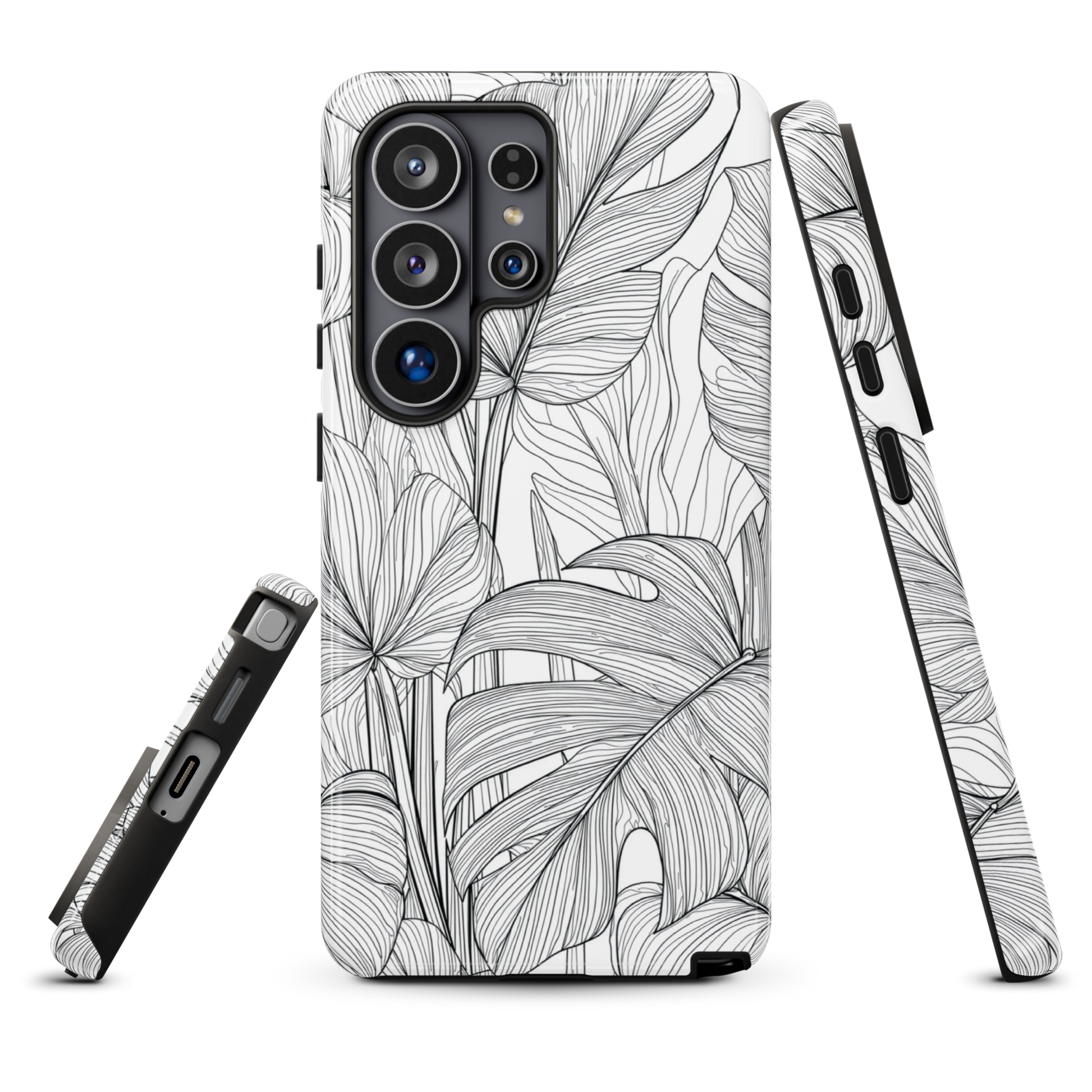 'Tropical Lines' Samsung Galaxy S26 Ultra tough phone case - protective glossy case NZ Australia