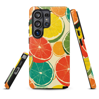'Citrus Pop' Samsung Galaxy S26 Ultra tough phone case - protective glossy case NZ Australia