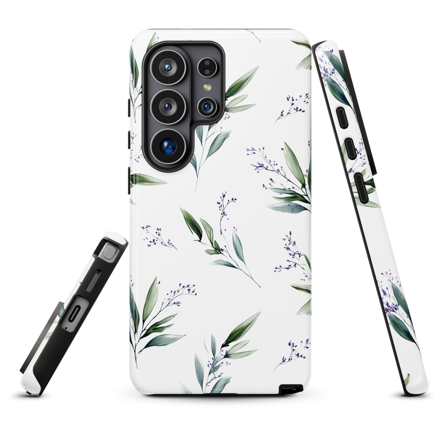 'Botanical Sprigs' Samsung Galaxy S26 Ultra tough phone case - protective glossy case NZ Australia