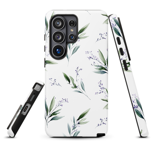 'Botanical Sprigs' Samsung Galaxy S26 Ultra tough phone case - protective glossy case NZ Australia