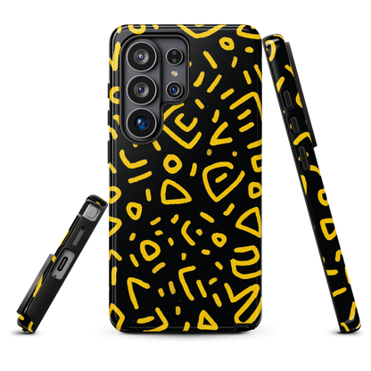 'Retro Scribbles' Samsung Galaxy S26 Ultra tough phone case - protective glossy case NZ Australia