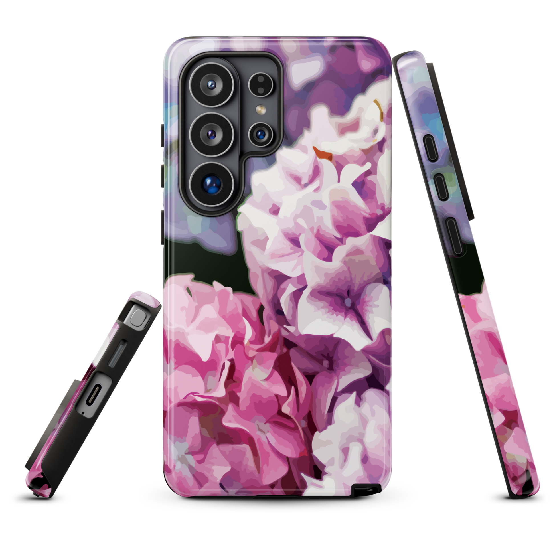 'Hydrangea' Samsung Galaxy S26 Ultra tough phone case - protective glossy case NZ Australia