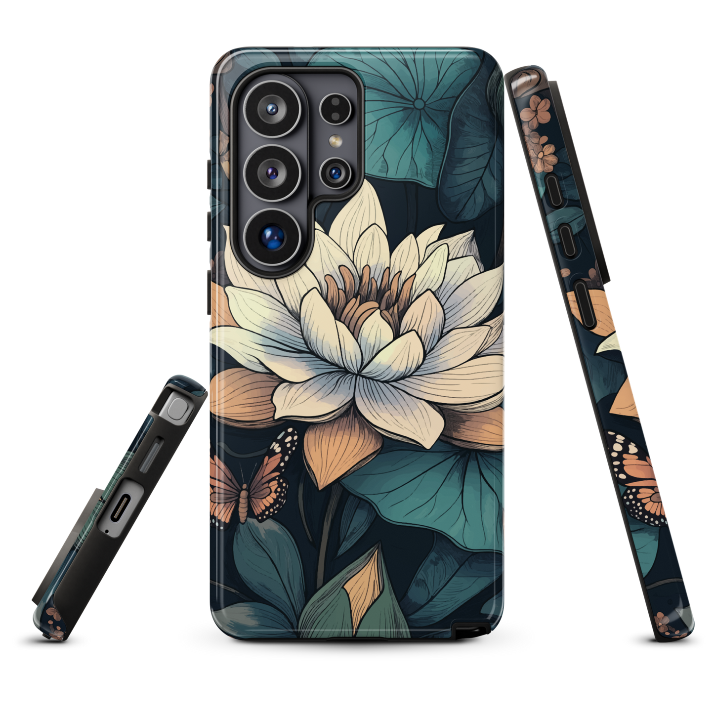 'Water Lily' Samsung Galaxy S26 Ultra tough phone case - protective glossy case NZ Australia